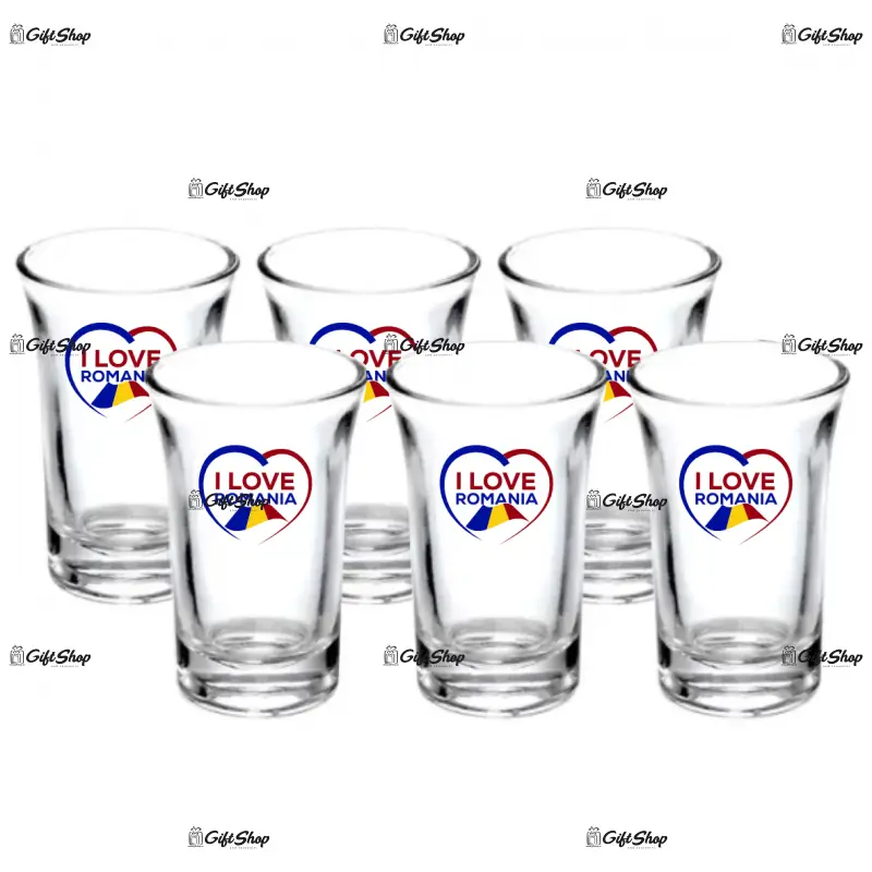 I love romania, set 6 pahare shout, model 43bs